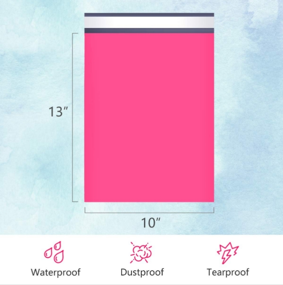 25 Poly‎ Mailers 10x13 Hot Pink Pack Shipping Bags Mailing Envelopes - Picture 2 of 3